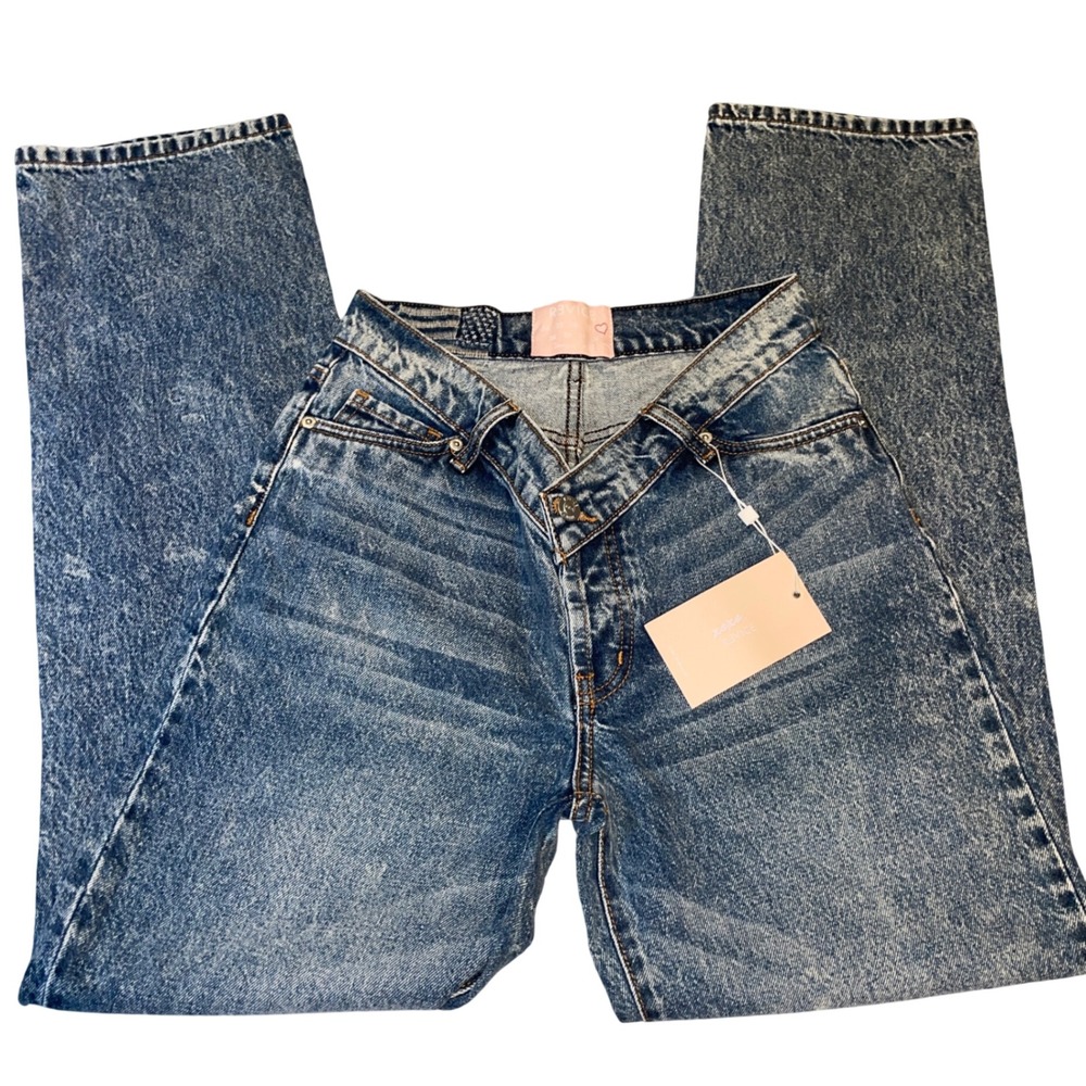 Revice Denim Viper Y2K Acid Wash Crossover Straight Leg Jeans 28 NEW